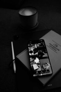 strategic digital marketing expert in Abu Dhabi analyzing social media campaign data on a smartphone